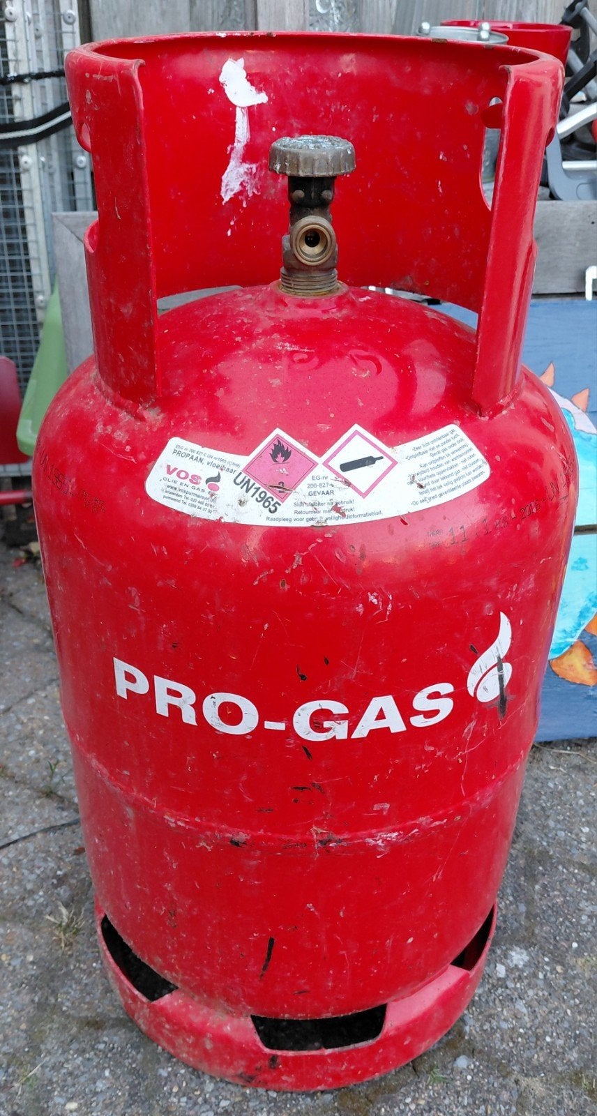 Lege Pro-Gas propaan gasfles, Ophalen