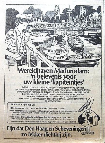 Vintage advertentie reclame Madurodam 1977 attractiepark, Verzamelen, Merken en Reclamevoorwerpen, Ophalen of Verzenden, Gebruikt