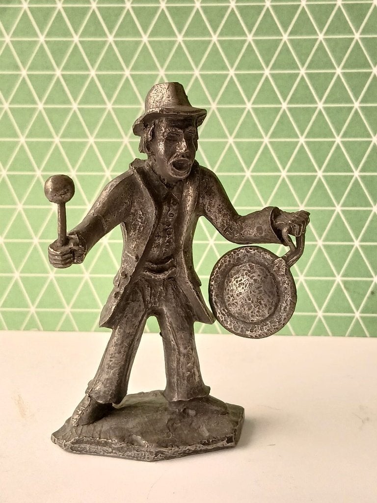 Vintage Tinnen Beeldje Stadsomroeper Daalderop, Verzamelen, Ophalen of Verzenden, Gebruikt, Mens