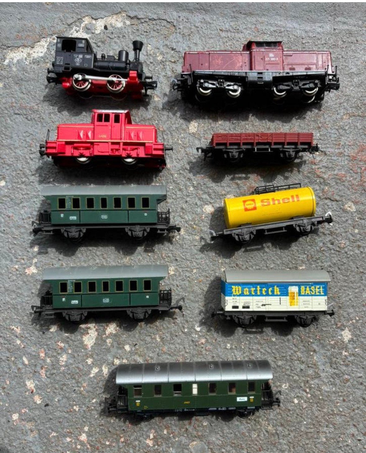 9x diverse Fleischmann locomotives en wagonnen, Gebruikt, Fleischmann, Ophalen of Verzenden, Gelijkstroom