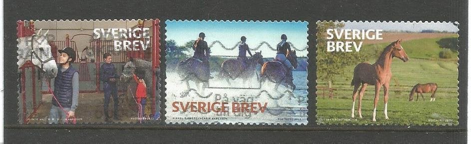 Zweden Mi. 3480/3482 - Paarden, Ophalen of Verzenden, Zweden, Gestempeld