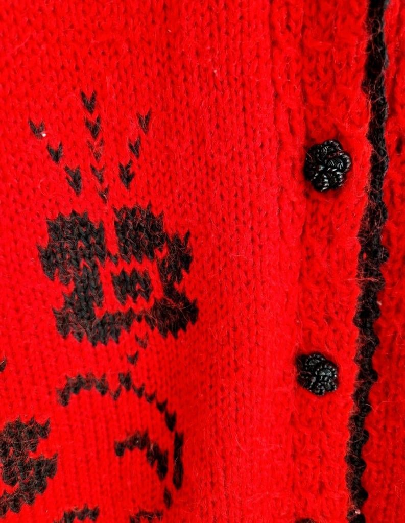 Prachtig vintage dik elegant rood vest met bloemen, Ophalen of Verzenden, Zo goed als nieuw, Maat 46/48 (XL) of groter, Rood