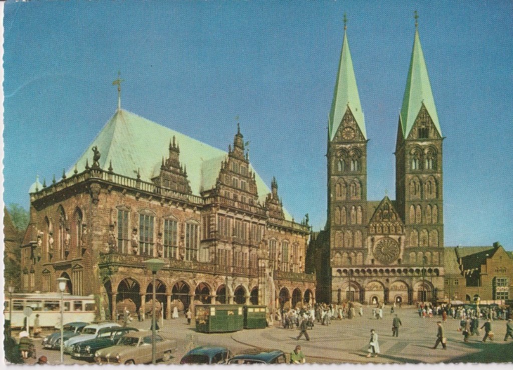 Duitsland, Bremen met auto's Borgward Isabella, Ford Taunus, Ophalen of Verzenden, 1960 tot 1980, Ongelopen, Duitsland
