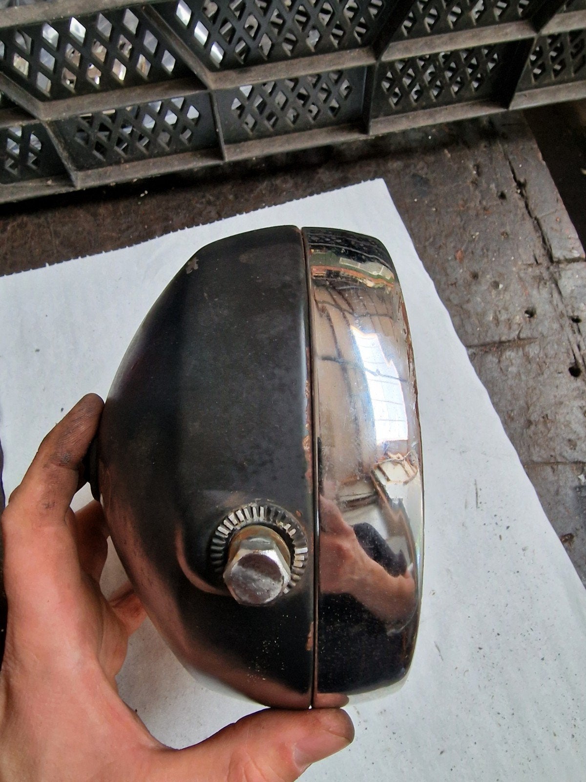 Kreidler Ronde Koplamp met CEV chroomring, nette staat., Ophalen, Koplamp
