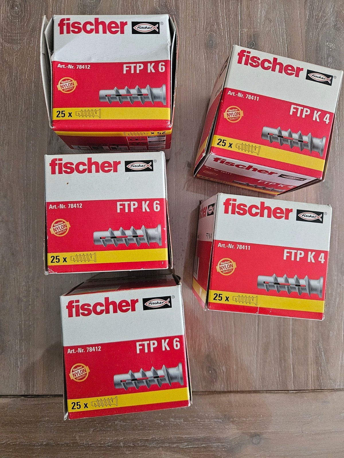 5x Fischer doos Cellenbetonankers pluggen FTP K4 en K6 25st, Ophalen of Verzenden, Nieuw, Pluggen
