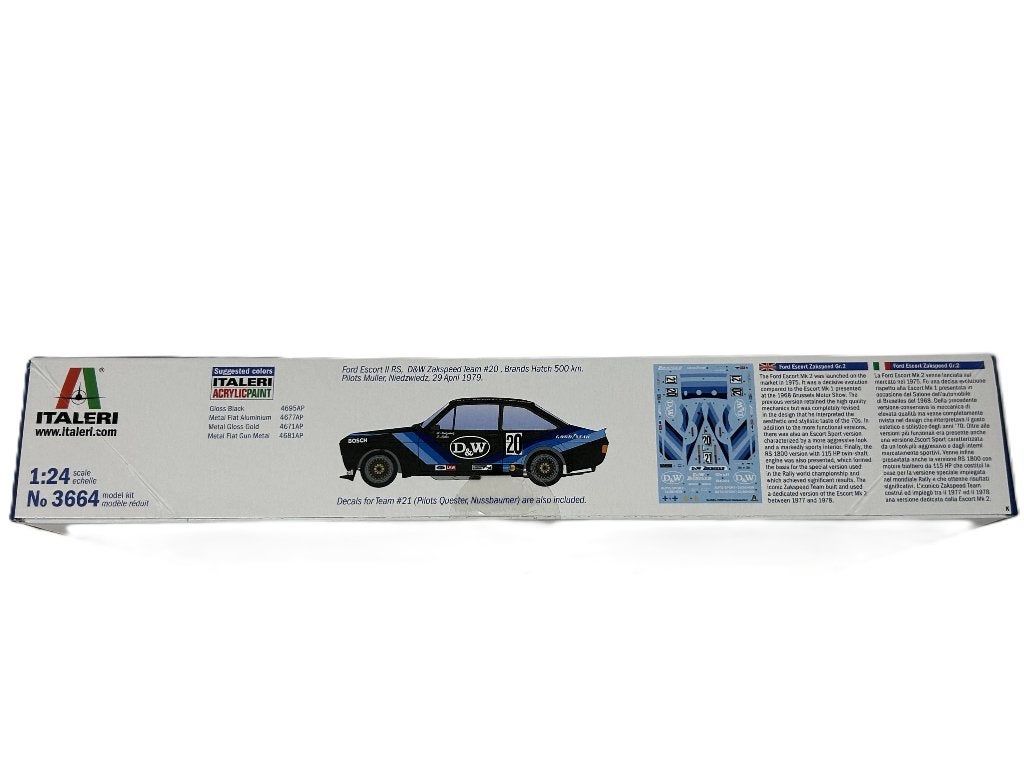 Italeri Ford Escort Zakspeed Gr. 2 ITA-3664, Groter dan 1:32, Nieuw, Ophalen of Verzenden, Italeri