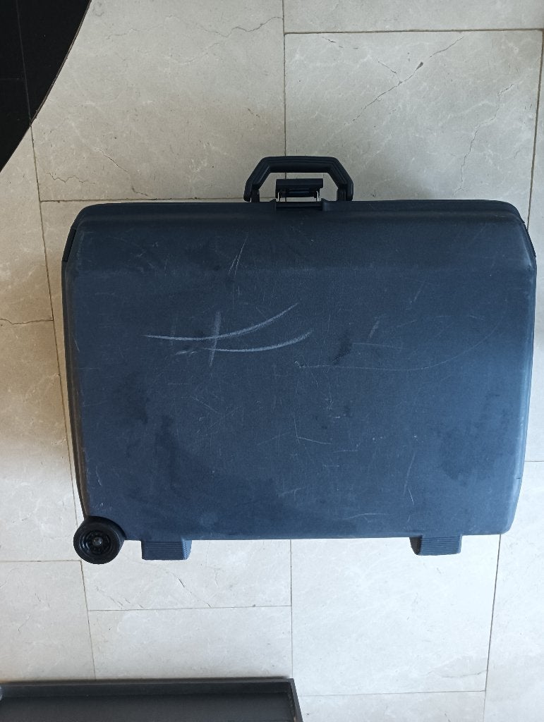 samsonite blauw/grijze hardcare koffer, Gebruikt, Hard kunststof, 45 tot 55 cm, Ophalen of Verzenden