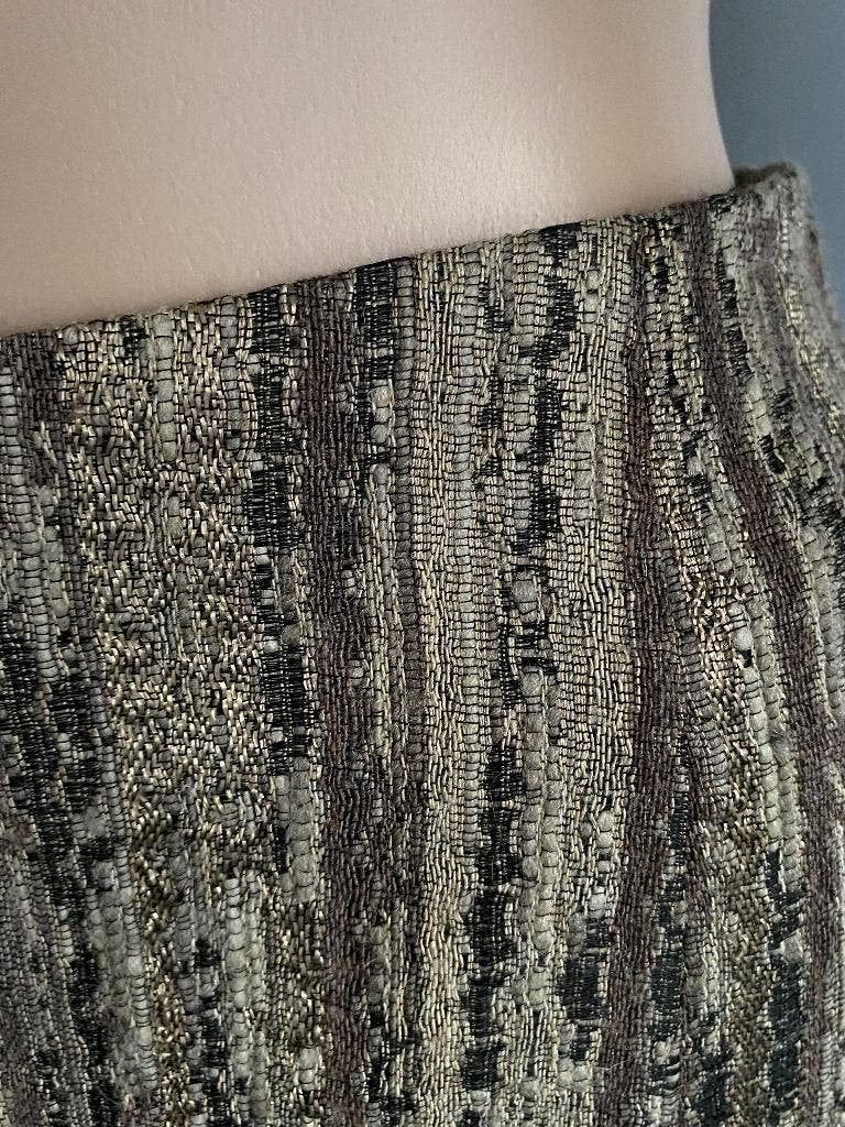 K140 Onimo maat 36=S exclusieve wollen rok beige/bruin/zwart, Onimo, Bruin, Ophalen of Verzenden, Zo goed als nieuw