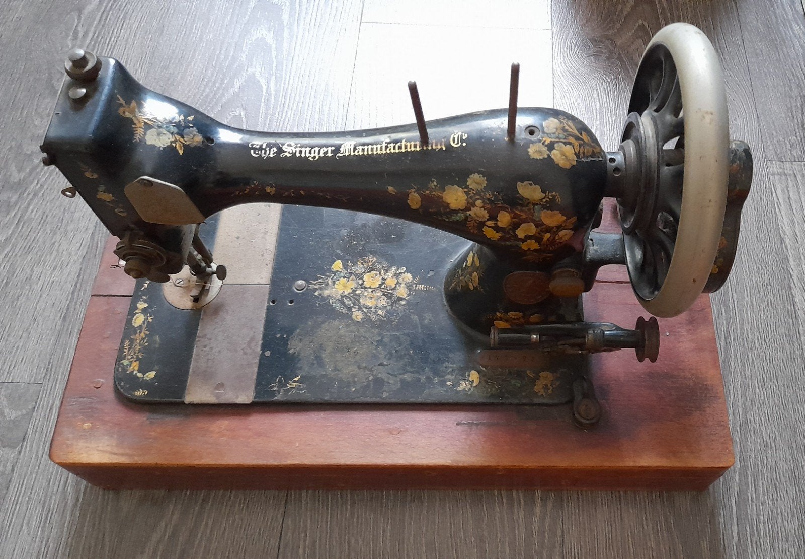 Antieke Singer naaimachine met koffer, Ophalen of Verzenden