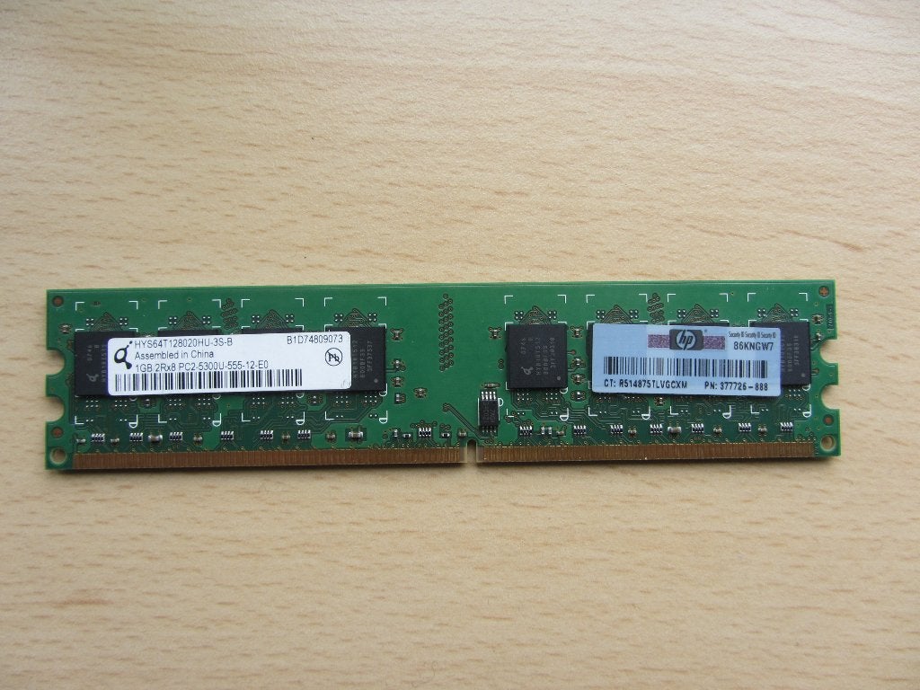 Qimonda 1GB PC2-5300 DDR2-667MHz non-ECC Unbuffered CL5, 1 GB of minder, Ophalen of Verzenden, Zo goed als nieuw, DDR2