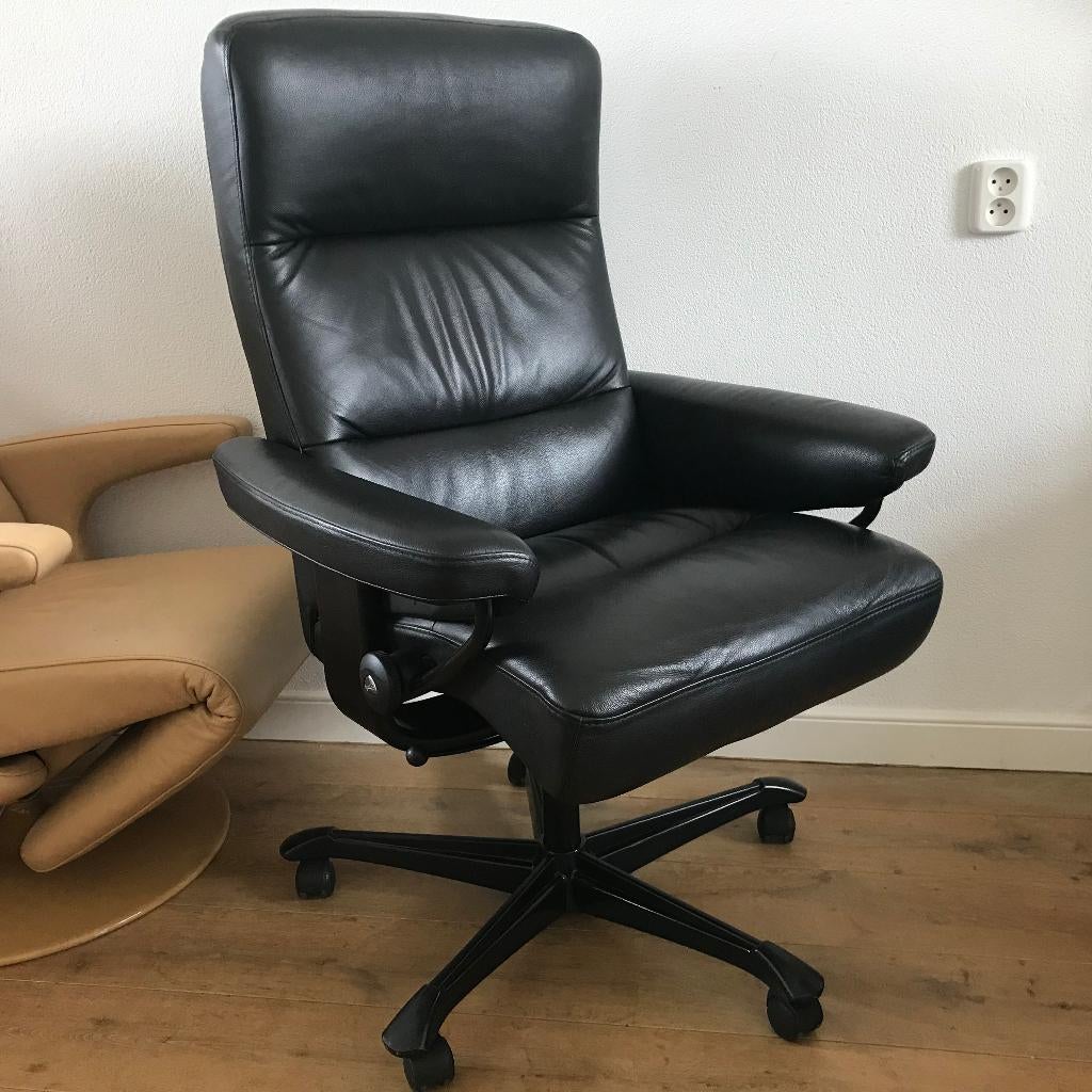 IZGS Stressless Ekornes Magic David office chair bureaustoel, Ophalen, Zwart, Zo goed als nieuw, Nvt