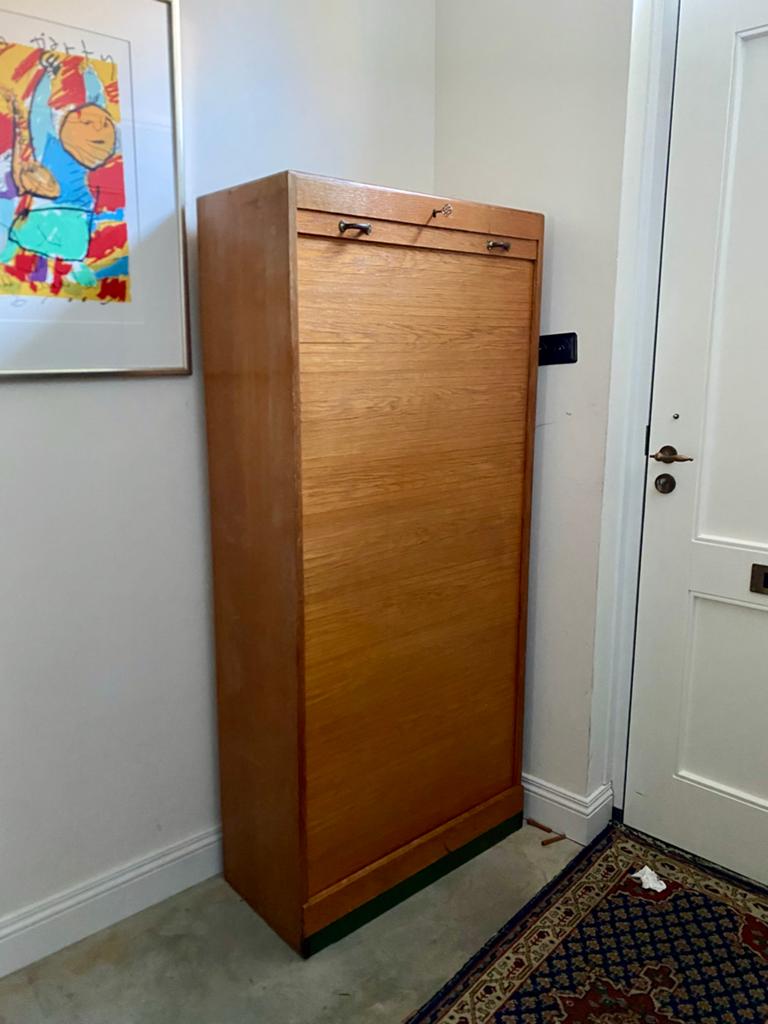 Vintage hoge kast met roldeur jaren 70’, Ophalen