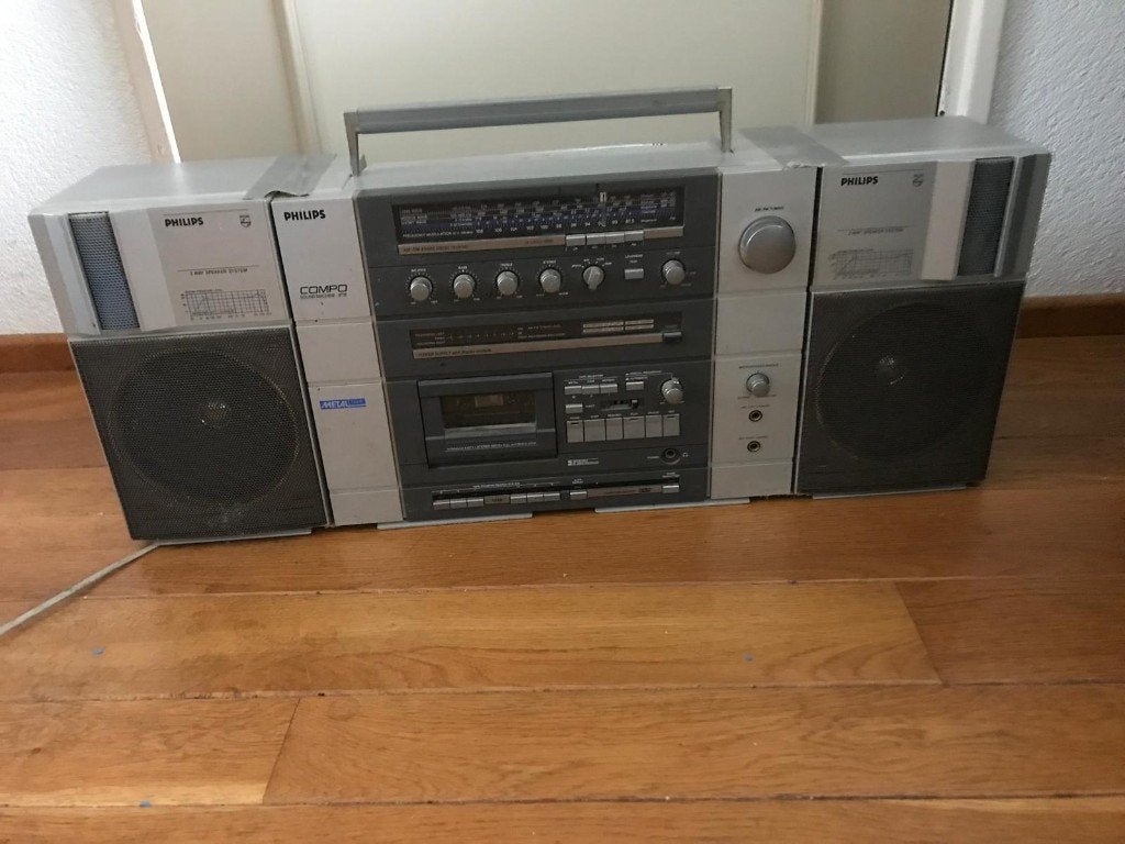 vintage philips compo soundmachine 8718 met boxen, Ophalen, Gebruikt, Radio