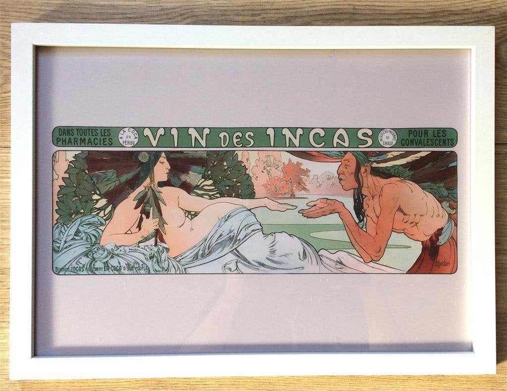 ALPHONSE MUCHA Vin des Incas Affiche Poster in Frame, Verzenden