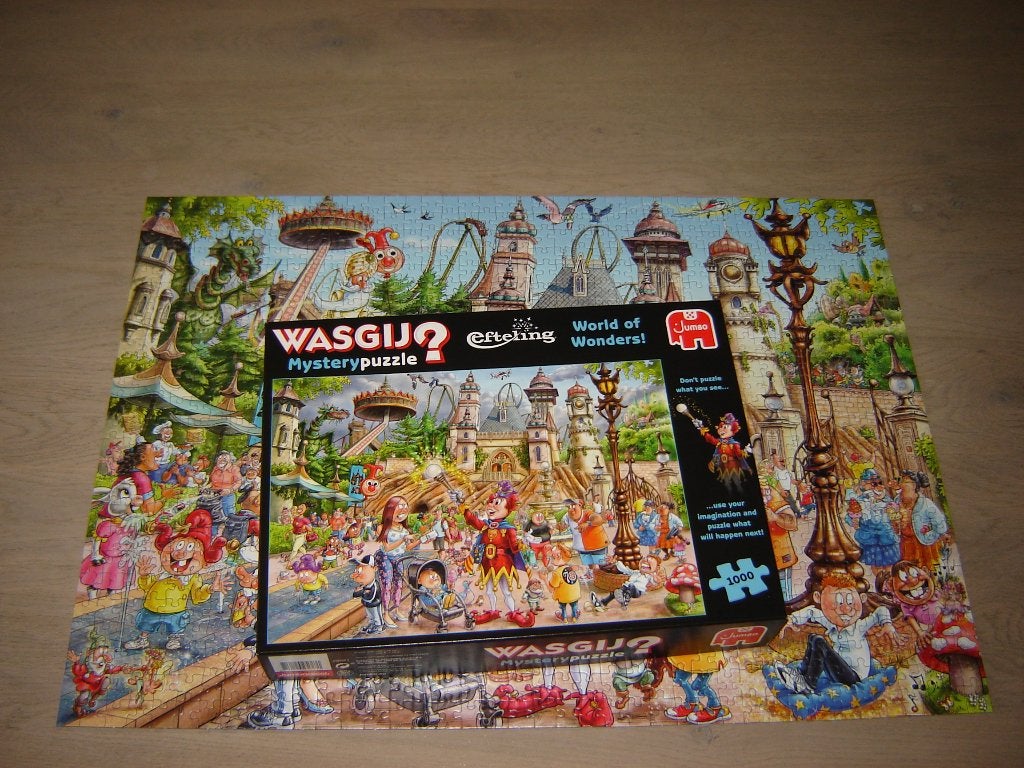 Puzzel Wasgij Mystery EFTELING WORLD OF WONDERS! 1000 st., Ophalen of Verzenden, 500 t/m 1500 stukjes, Zo goed als nieuw, Legpuzzel