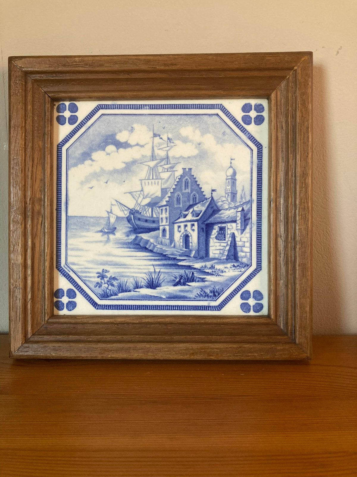 Ingelijst Delftsblauw tegeltje, Ophalen of Verzenden