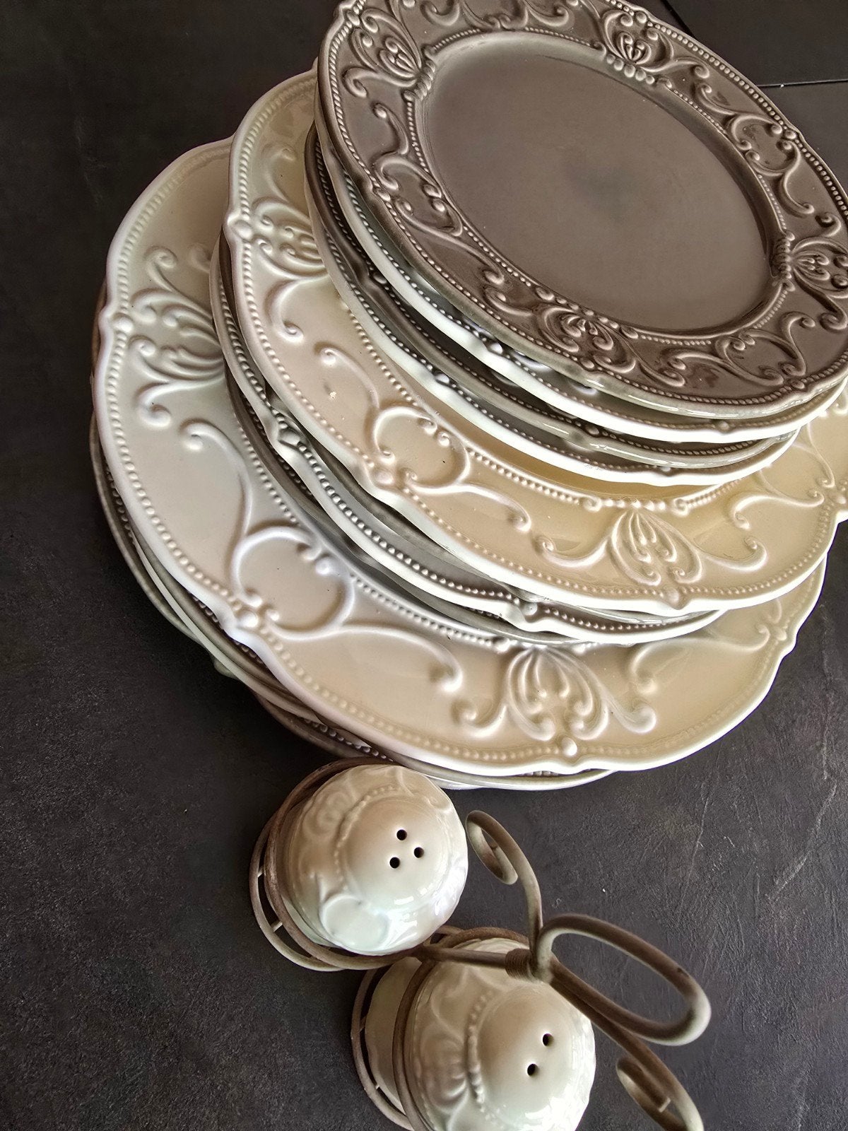 Countryfield servies: schalen, borden, zout/peper, Ophalen, Overige merken, Keramiek, Landelijk/Boerenbont