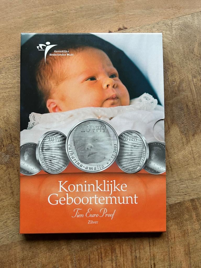 Zilveren 10 euro Koninklijke Geboortemunt, Ophalen of Verzenden, Koningin Beatrix, Euro's