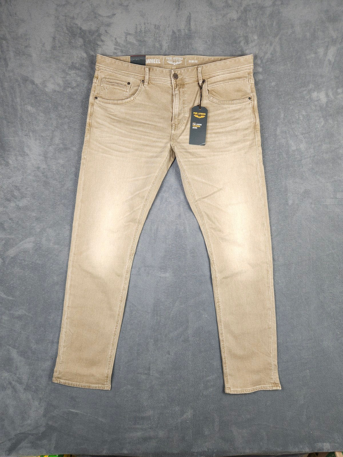 Pme Legend Broek Tailwheel W40 L34 Beige Slim Fit Jeans Pall, Overige kleuren, Verzenden, ., Nieuw