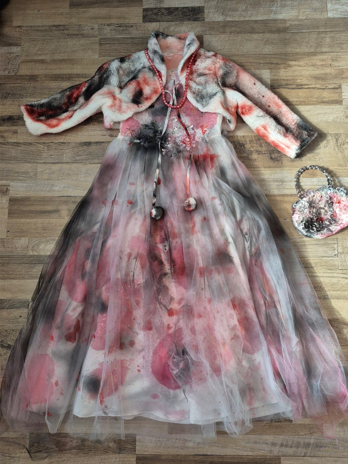Halloween kleding horror bruid 158, Ophalen of Verzenden, Gebruikt, Meisje