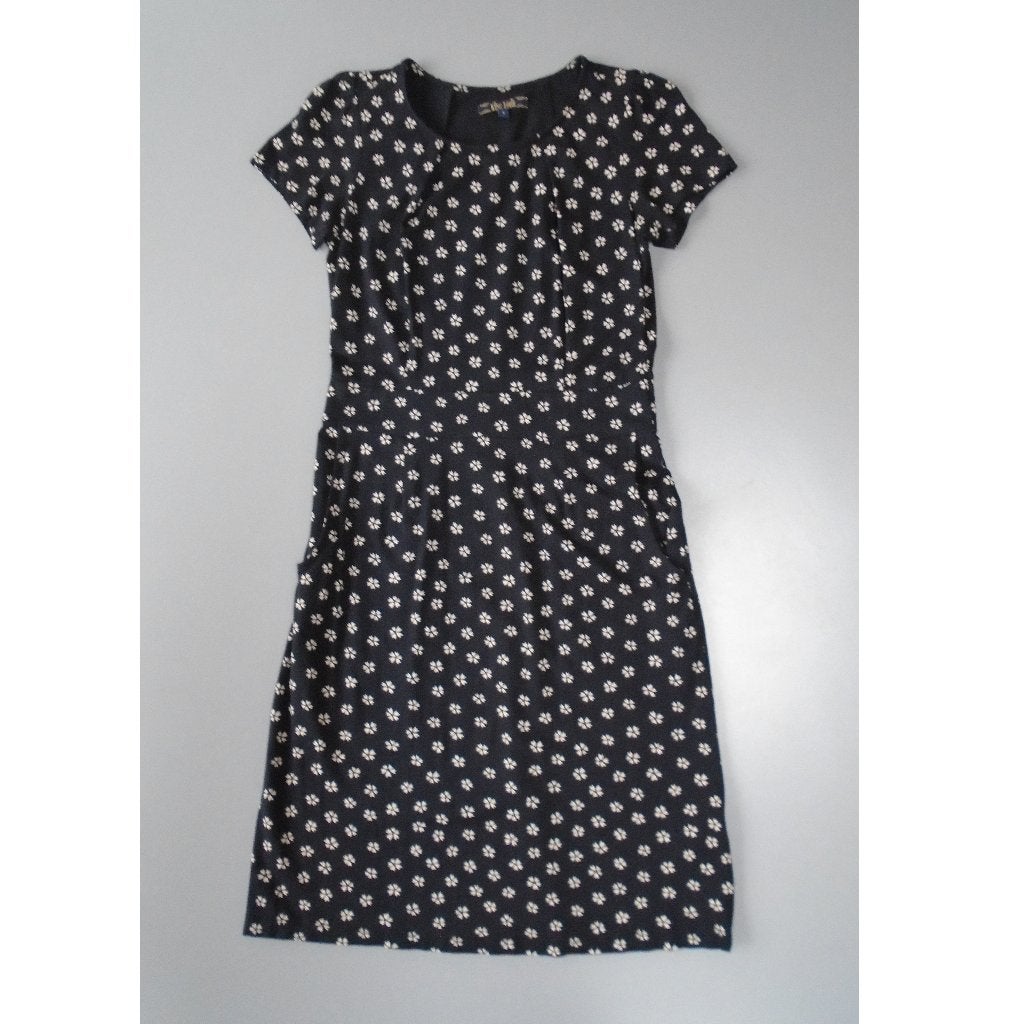 King Louie dress Mona S/36 zwart crème, Kleding | Dames, Jurken, Verzenden, Zwart, Zo goed als nieuw, King Louie