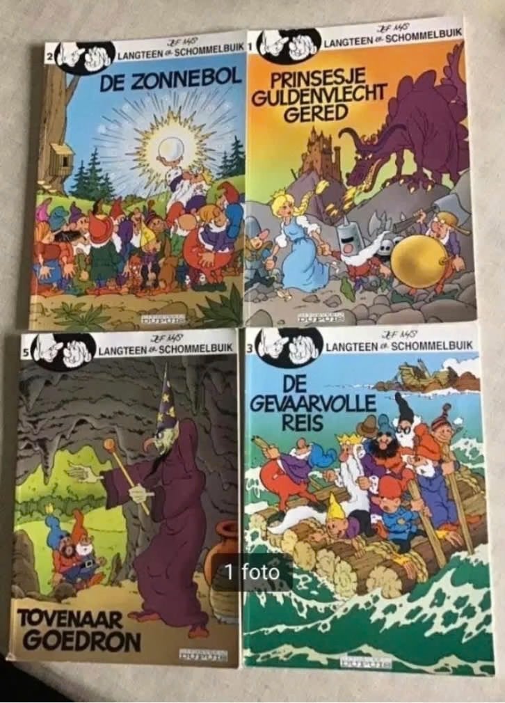 4 delen Langteen en Schommelbuik door Jef Nys, Meerdere stripboeken, Ophalen of Verzenden, Gelezen