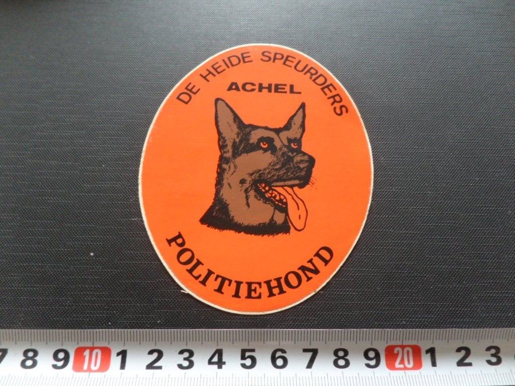 sticker België Achel DE HEIDE SPEURDERS  Politiehond, Verzamelen, Ophalen of Verzenden, Zo goed als nieuw
