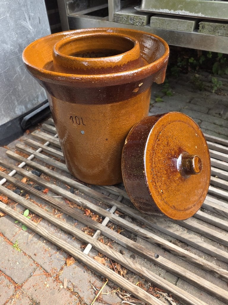 zuurkoolpot - inhoud 10 liter, Overige typen, Ophalen of Verzenden, Zo goed als nieuw, Steen/keramiek