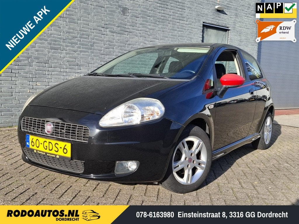 Fiat Grande Punto 1.4 GP 3-Drs Nieuwe APK ✅ (bj 2008), Auto's, 4 cilinders, 400 kg, Grande Punto, Zwart