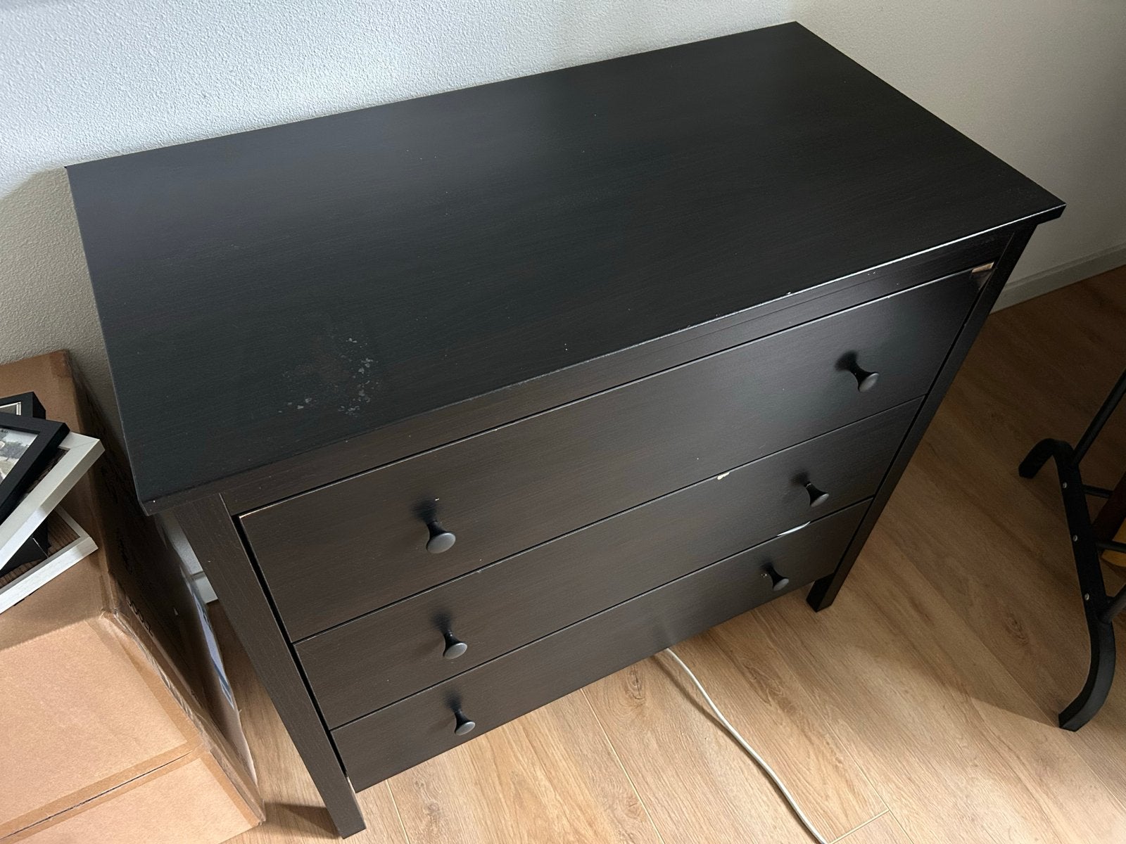 Zwarte IKEA kast met 3 lades, Ophalen, Gebruikt, 50 tot 100 cm, 3 of 4 laden