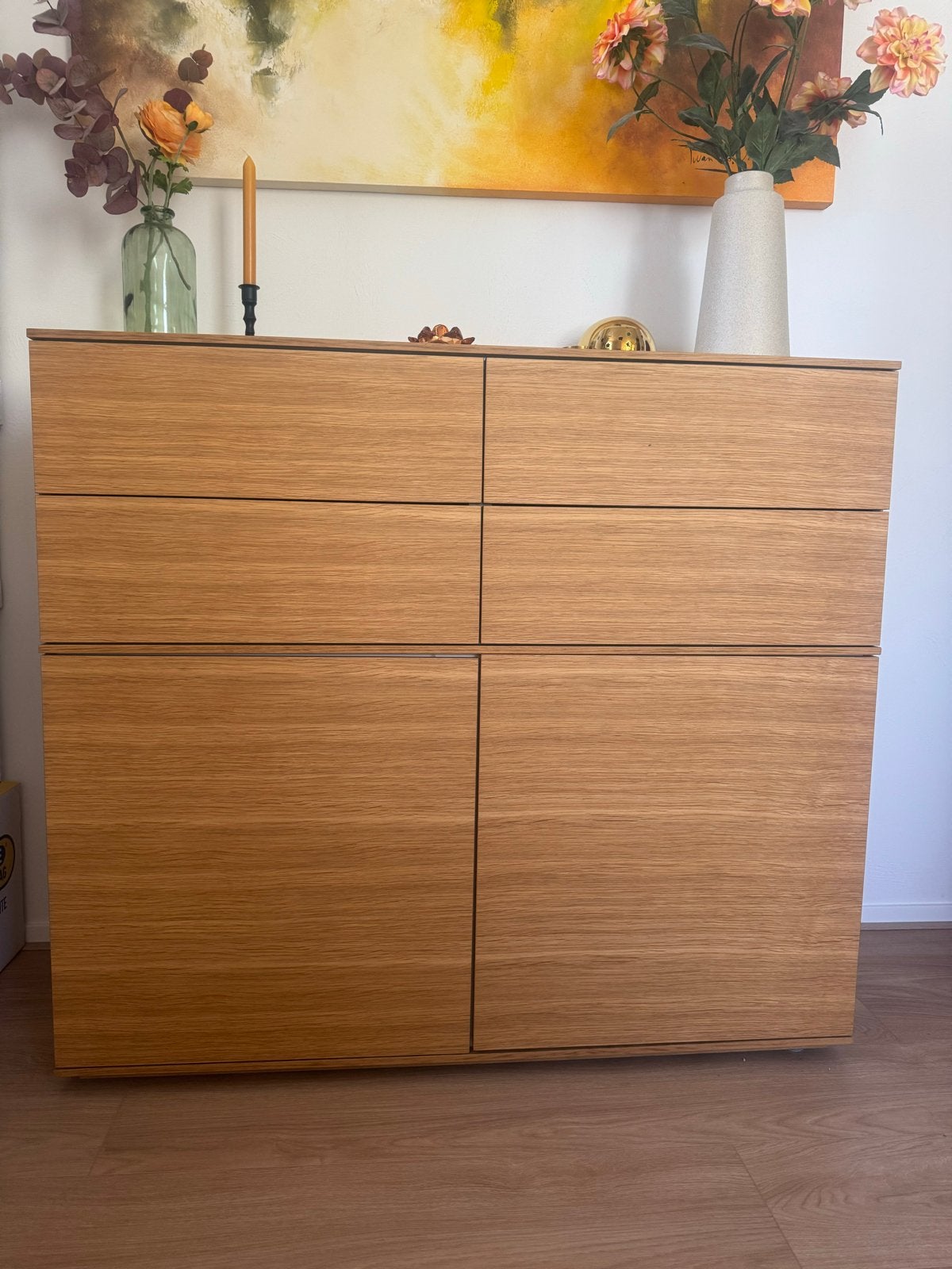 Massief walnoten houten kast met lades - Zo goed als nieuw, Ophalen, Zo goed als nieuw