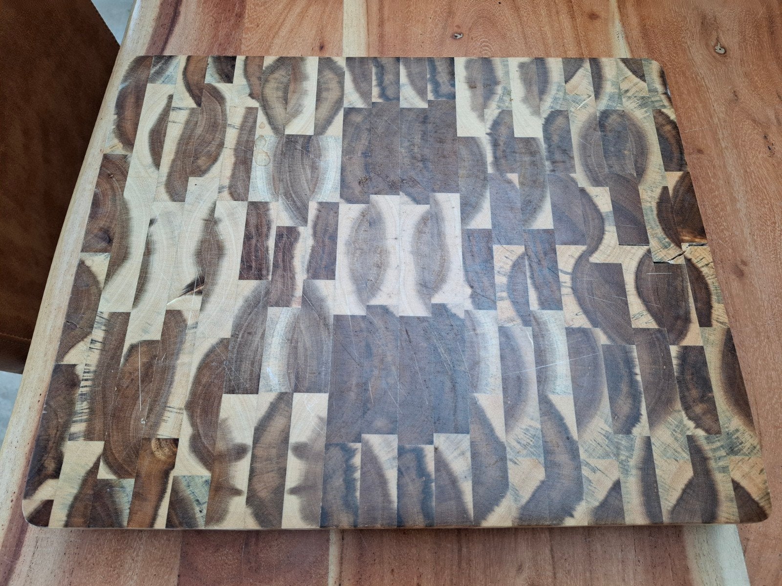 Houten snijplank snijblok hakblok, Huis en Inrichting, Gebruikt, Hout, Snij-/serveerplank, Ophalen of Verzenden