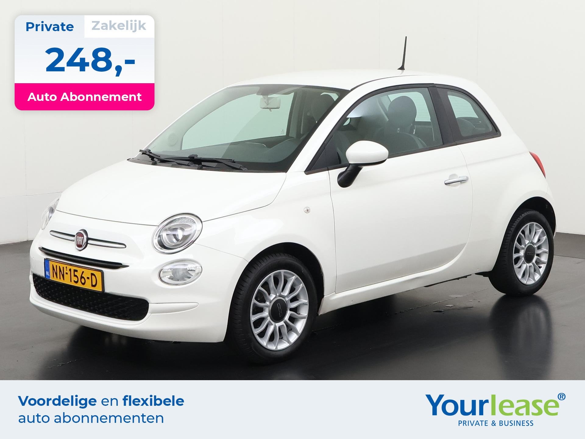 Fiat 500 1.0 TwinAir Pop | All-in 248,- Private Lease | Dire, Wit, Handgeschakeld, 964 cc, Stellantis Fiat
