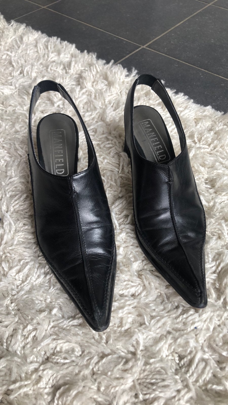 MANFIELD 36 zwarte pumps hakken schoenen, Zwart, Zo goed als nieuw, Manfield, Sandalen of Muiltjes