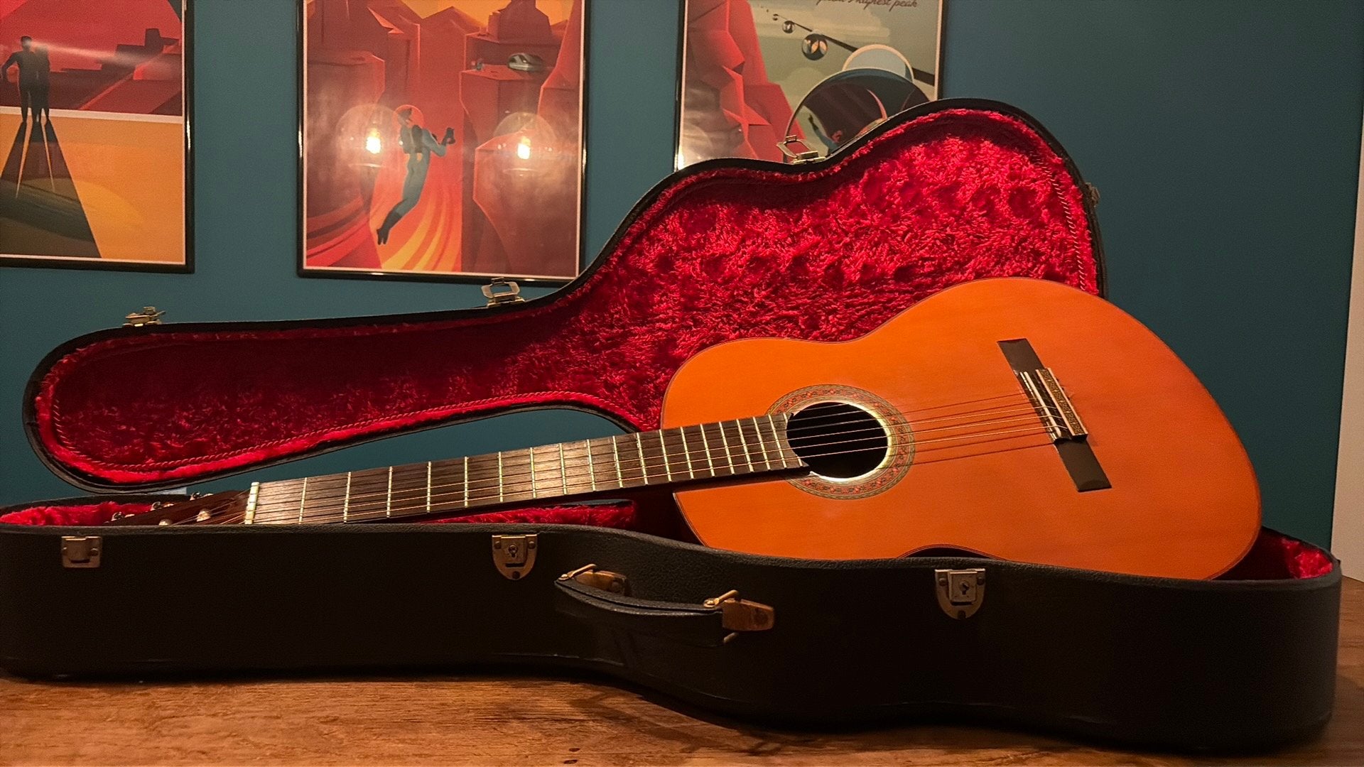Yamaha G-220A + koffer Black Label 1974 near mint conditie, Ophalen of Verzenden, Zo goed als nieuw, Klassieke of Spaanse gitaar