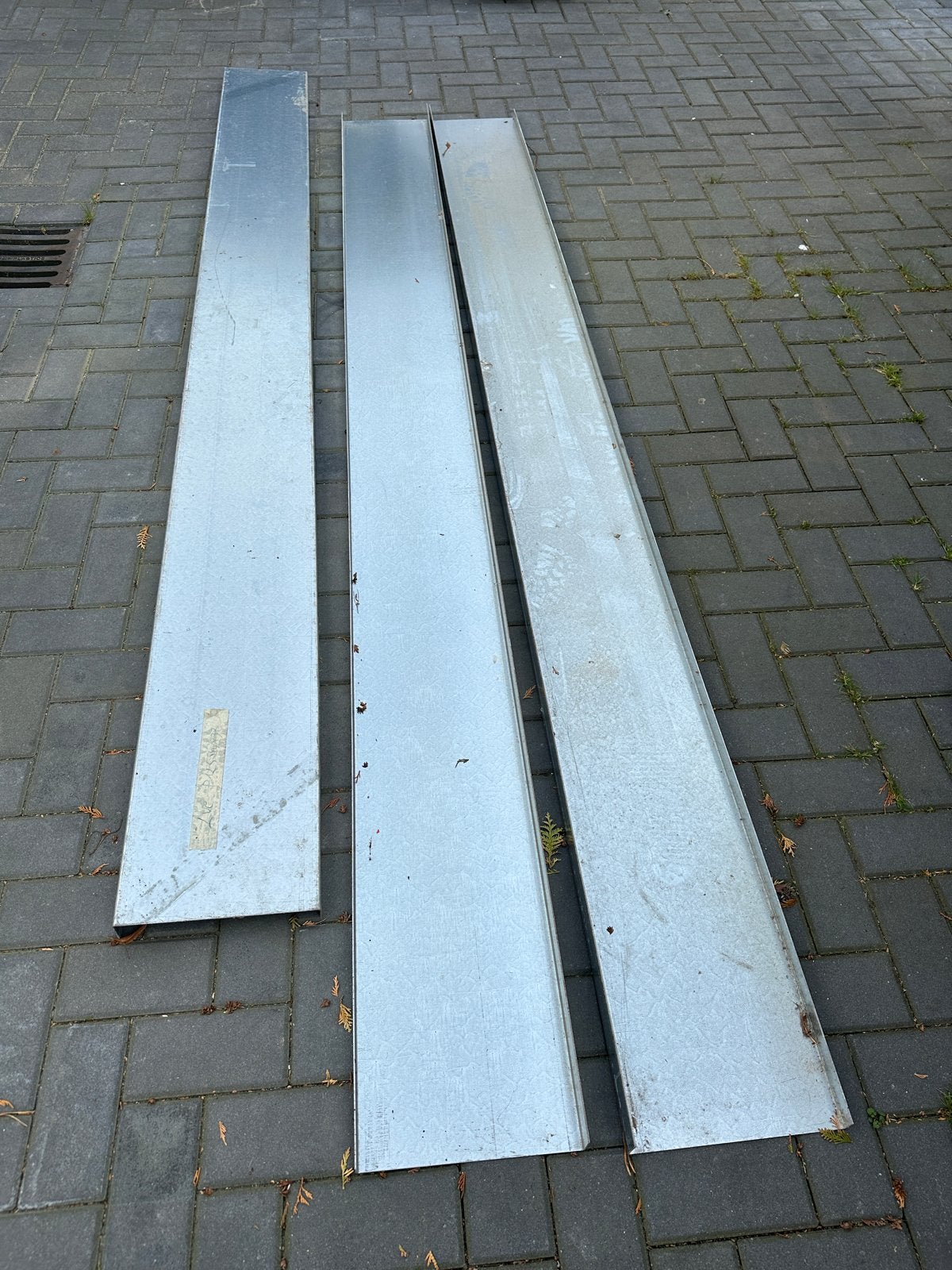 3x Gegalvaniseerd ijzeren inleg dakgoot, 2,60 m lang, Ophalen, Gebruikt, 250 mm of meer, Overige typen