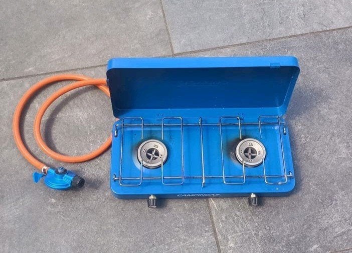 Campingaz 2-pits kooktoestel met gasslang en drukregelaar, Caravans en Kamperen, Kampeeraccessoires, Ophalen