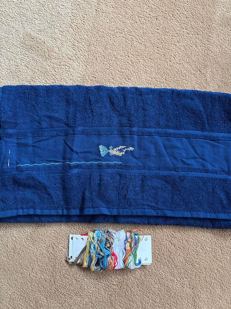 Compleet Borduurpakket Handdoek - Lanarte Zee Thema, Ophalen of Verzenden, Gebruikt, Handborduren, Borduurpakket