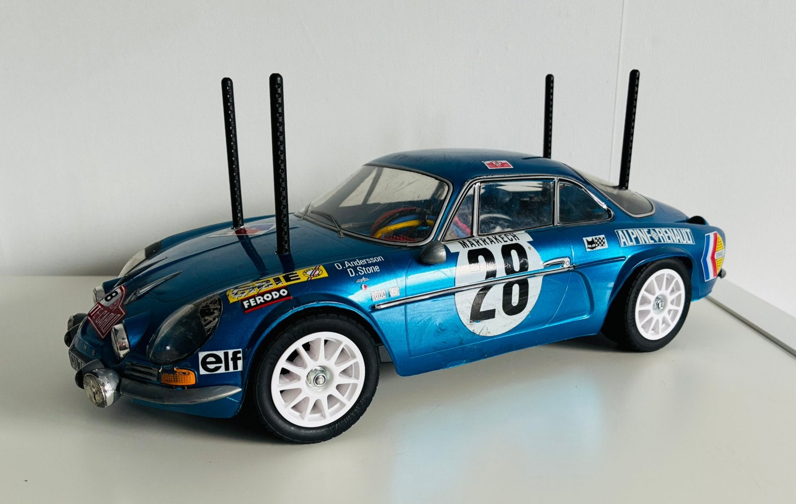 Tamiya MB-01 met Renault Alpine body Monte-Carlo+zenderset., Elektro, Ophalen of Verzenden, Zo goed als nieuw, Schaal 1:10