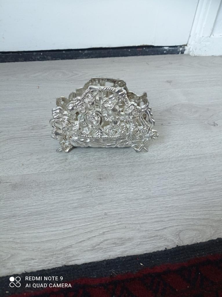 Silver Metal Servethouder 16 x 11 x 4 cm, Ophalen of Verzenden