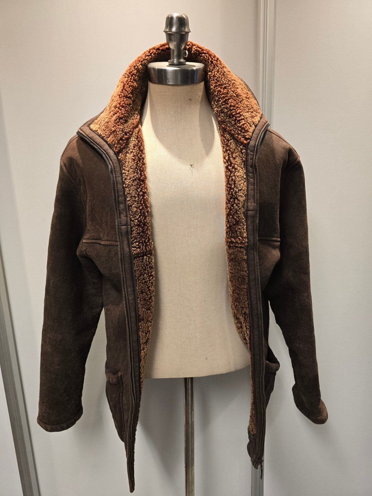 Massimo Dutti heren lammy coat - maat L - lamsleer en vacht, Kleding | Heren, Maat 52/54 (L), Bruin, Ophalen of Verzenden, Massimo Dutti