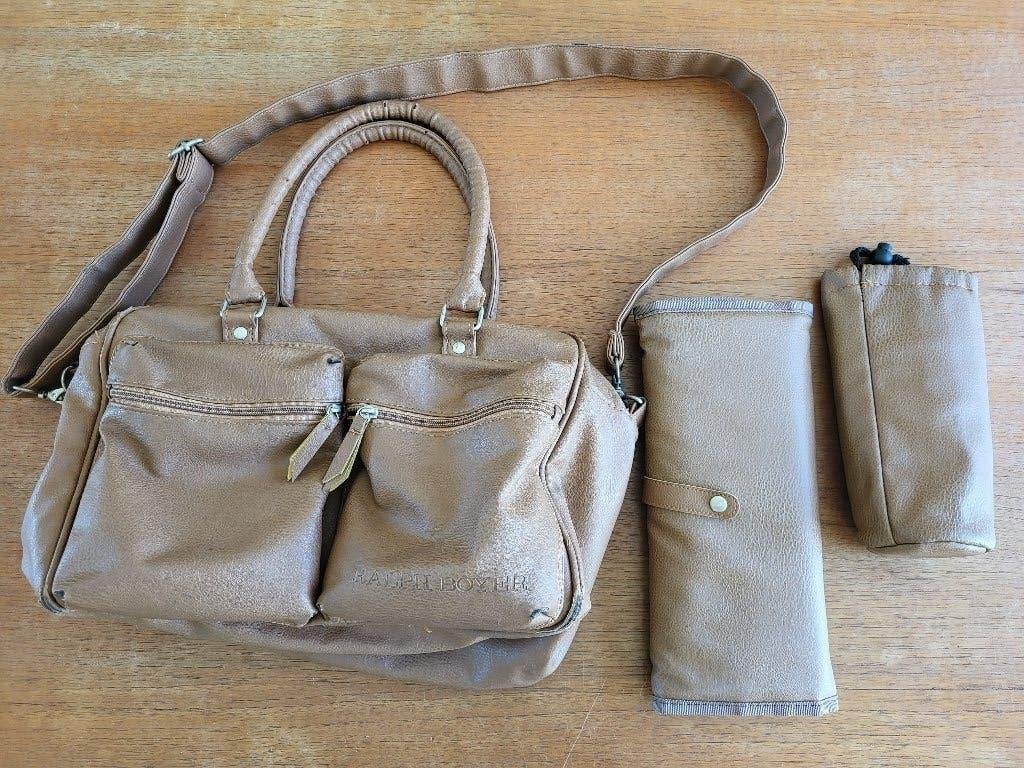 Luiertas Ralph Boyer - Inclusief accessoires, Kinderen en Baby's, Luiertassen, Verzorgingstas, Bruin, Gebruikt, Schoudertas functie