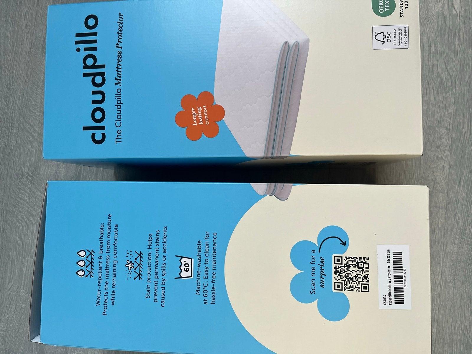 2 Nieuwe Cloudpillo Matrasbeschermers 90x220 - Waterafstoten, Eenpersoons, Matrasbeschermer, Wit, Ophalen of Verzenden