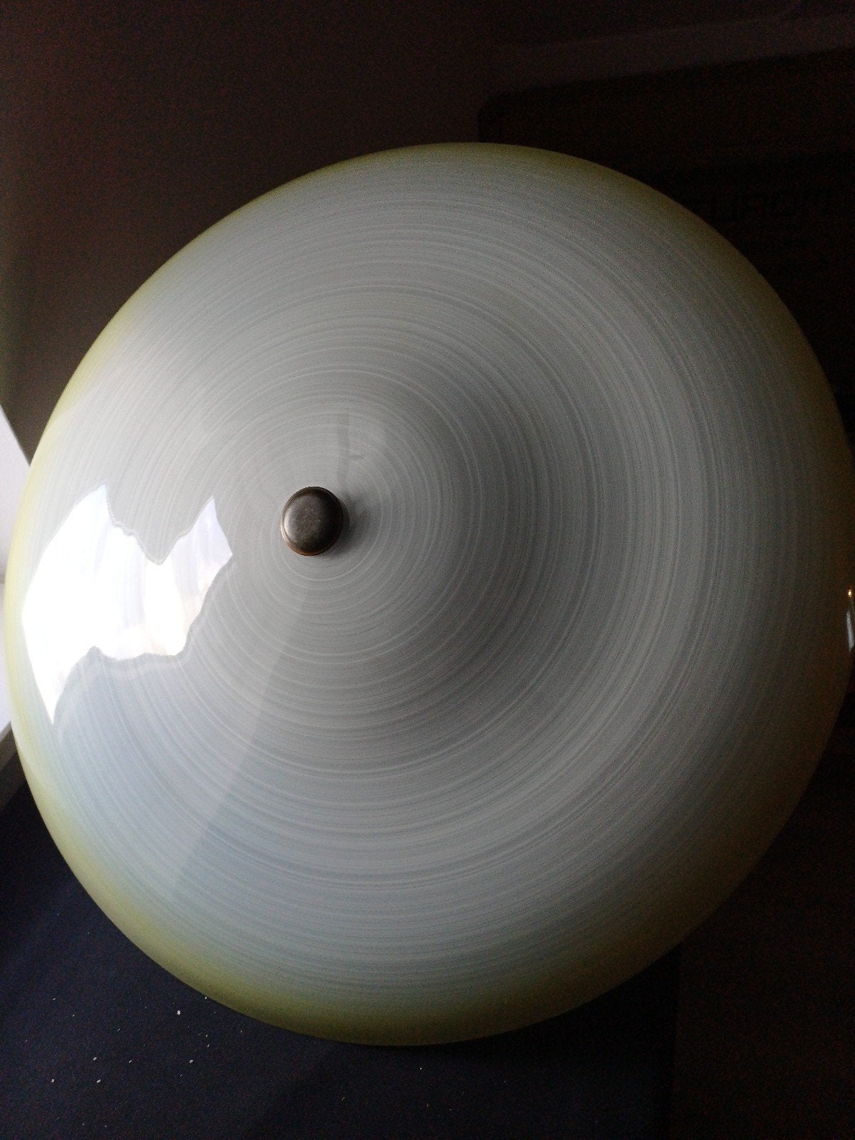 Vintage Plafondlamp schaallamp 50cm spiraal glas., Ophalen