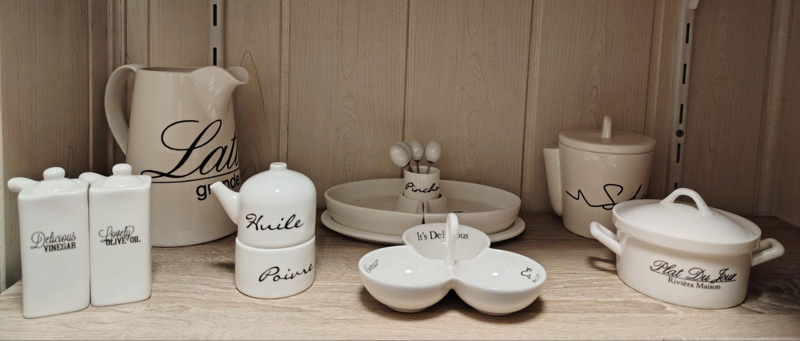 Riviera Maison Keuken Set - Diverse Serviesdelen, Keramiek, Landelijk/Boerenbont, Ophalen of Verzenden, Zo goed als nieuw