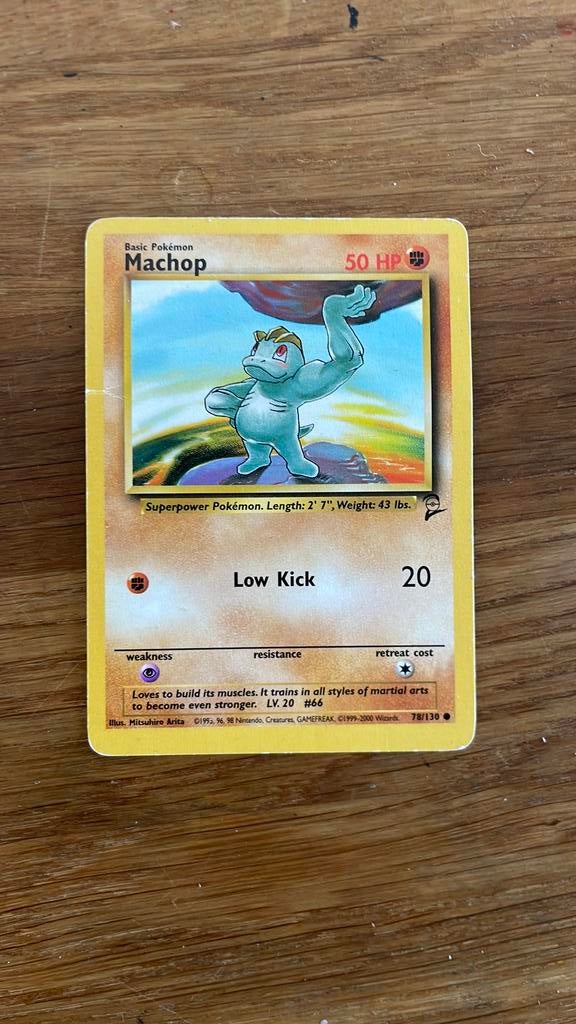1995 machomp kaart pokémon, Ophalen of Verzenden, Gebruikt, Losse kaart