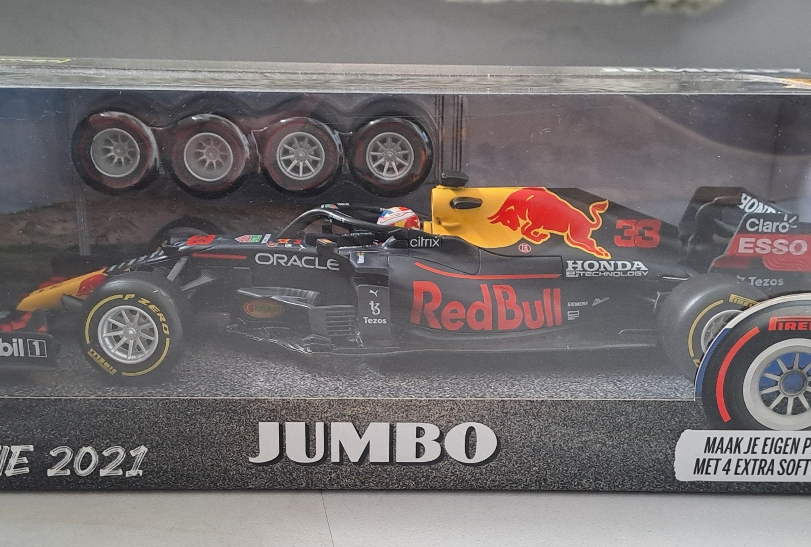 Formule 1 miniatuur Max Verstappen Jumbo editie 2021, Ophalen of Verzenden, Nieuw, Bburago