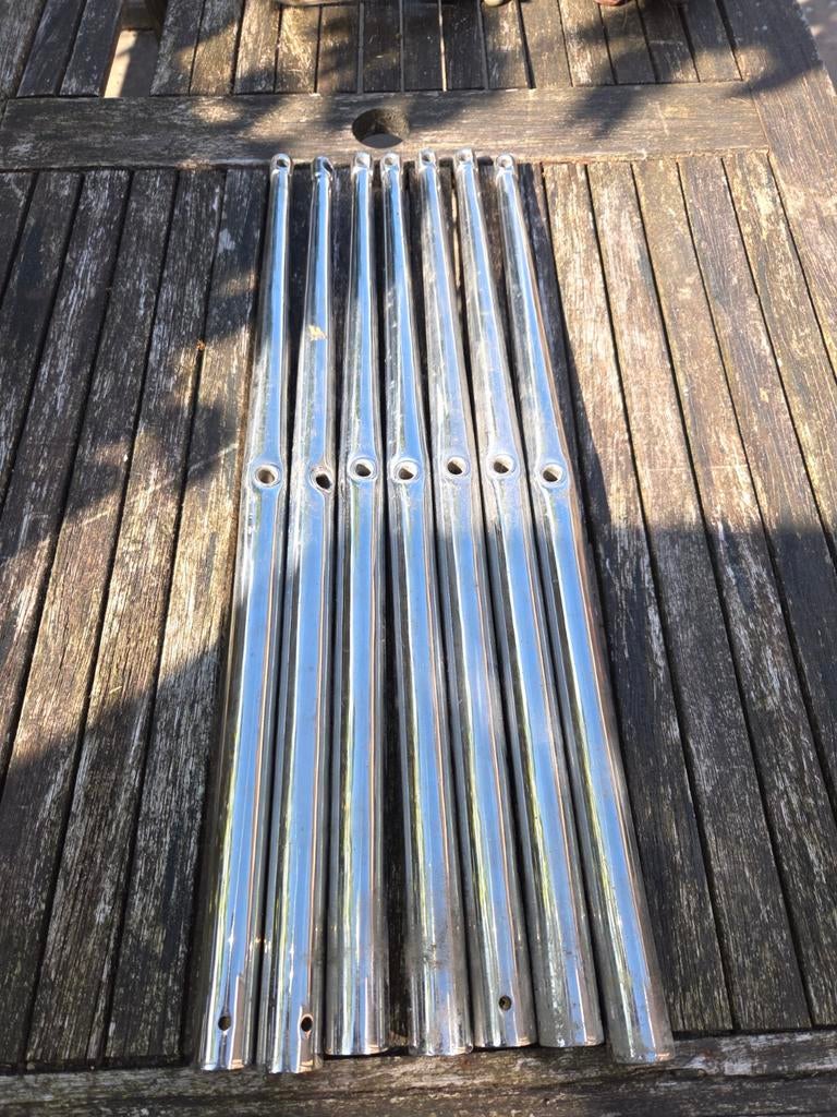 RVS scepters, 7 stuks, 62 cm lang, 30 mm doorsnede, Ophalen of Verzenden, Gebruikt, Overige typen