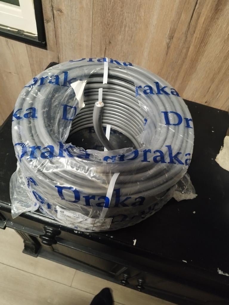 Draka 3-aderig 4mm2 kabel, bijna volle rol (ca. 94m), Ophalen