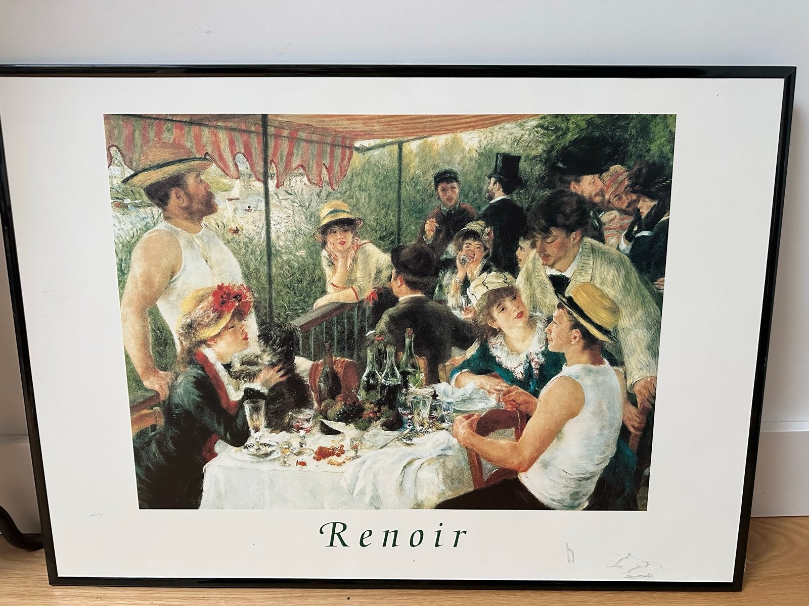 Renoir - Lunch van de Roeiers (ingelijste print), Antiek en Kunst, Ophalen, Portret of Personen, Impressionistisch, Print